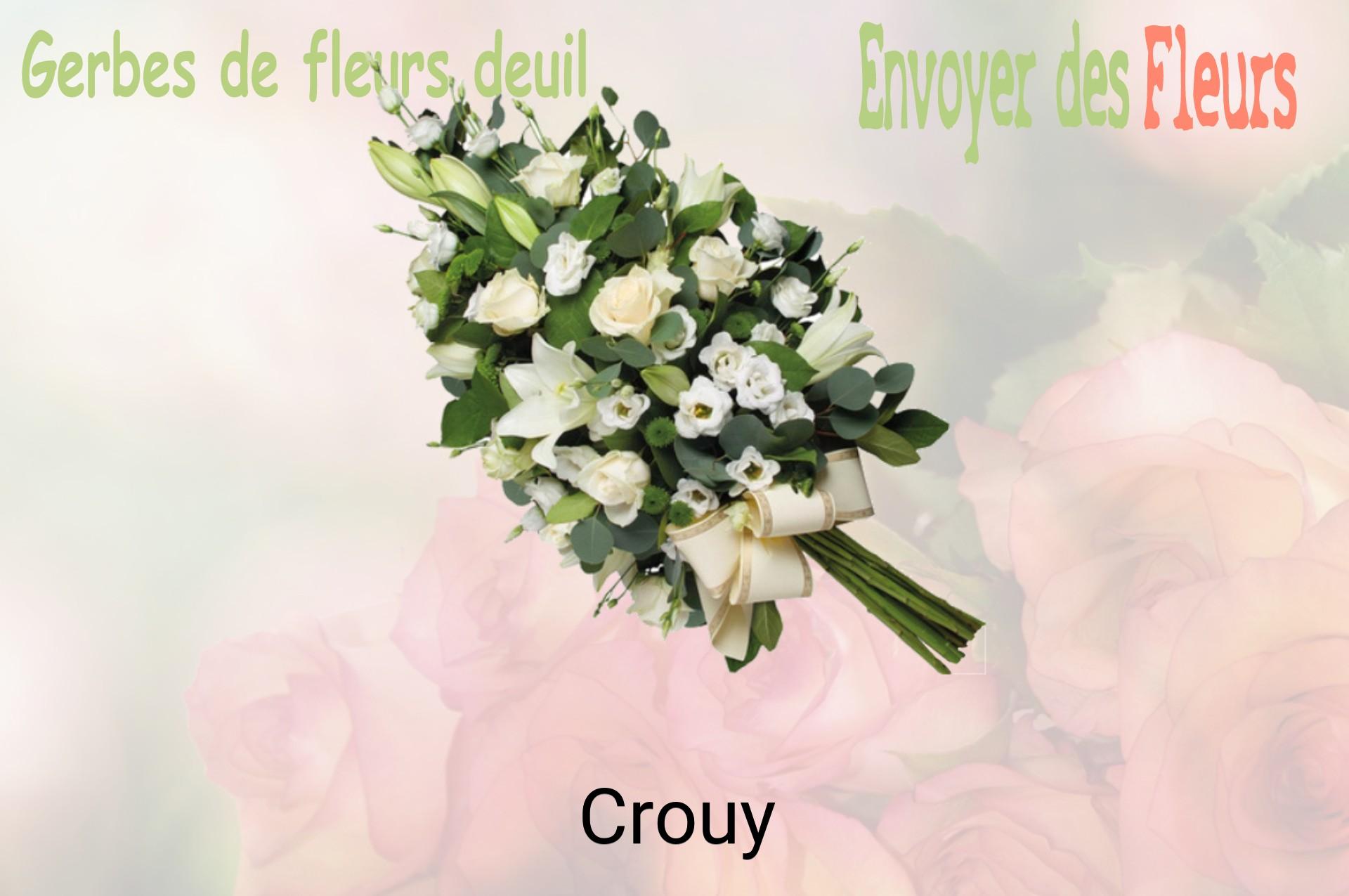 Gerbe de fleurs de deuil livrée à Crouy